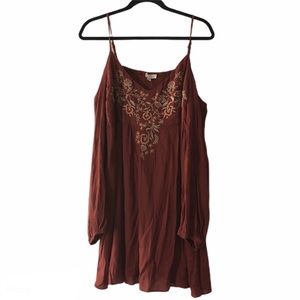 SOCIALITE Maroon Cold Shoulder Dress